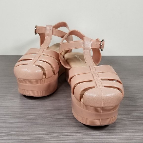 Jeffrey Campbell Candied Platform Sandals, Nude, Womens Size 6 M / 37 - Picture 4 of 12